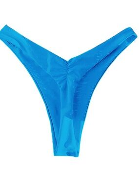 Sherry DC Brazilian Thong Bikini Bottom Swimwear Women’s Size S Blue Sexy
